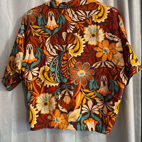 autres filles Colorful Floral Women's Blouse size large - Picture 3 of 4